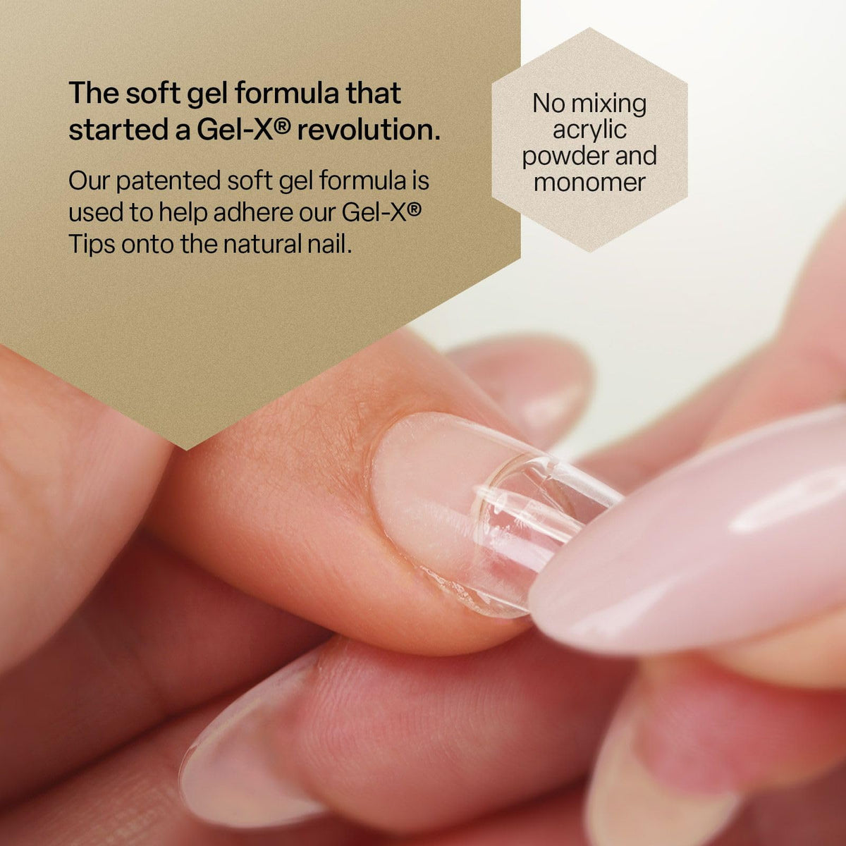 APRÉS technician applying Extend Gel to a Gel-X tip for secure bonding