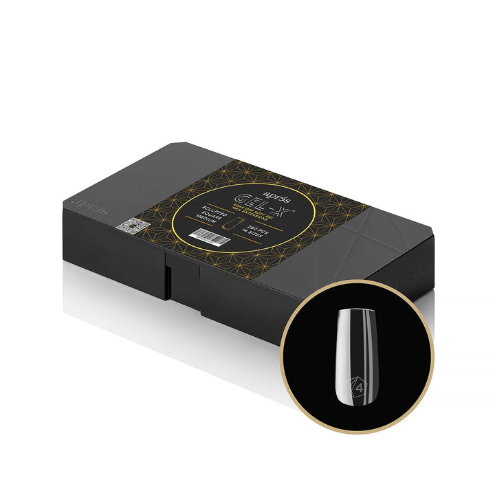 APRÉS Gel-X box front view showing 280 tips and quick-fit sizing benefit