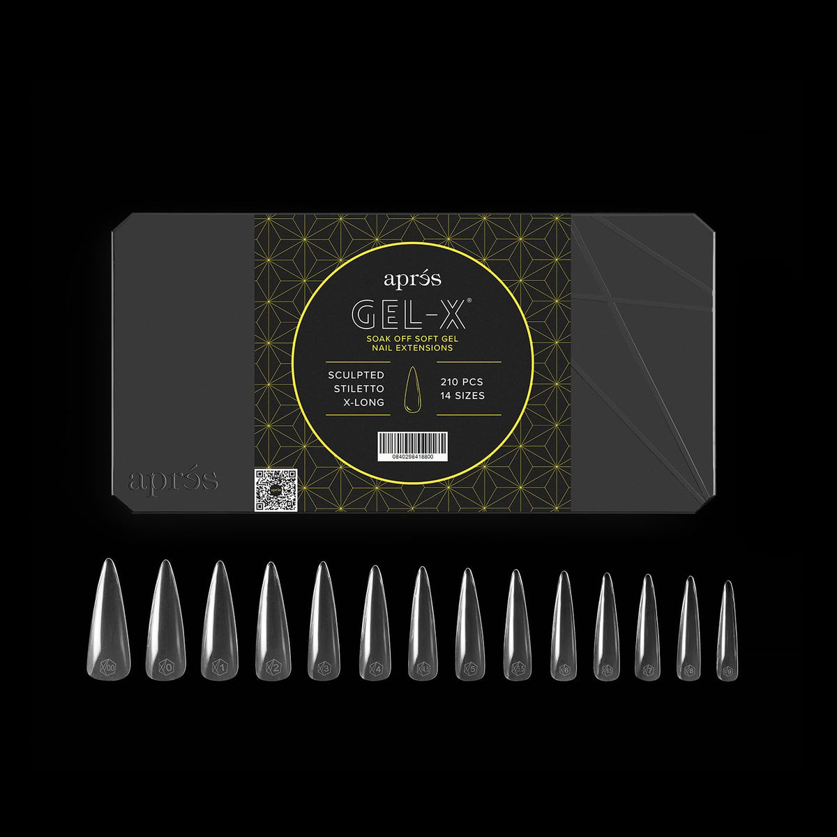 APRÉS box front view showcasing 280 Gel-X tips and brand benefits