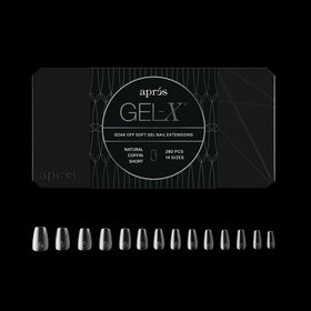 APRÉS box front packaging showing 280 Gel-X coffin tips and quick selection
