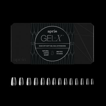 APRÉS box front packaging showing 280 Gel-X coffin tips and quick selection