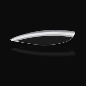 APRÉS tips next to a hand for scale to show true short almond length