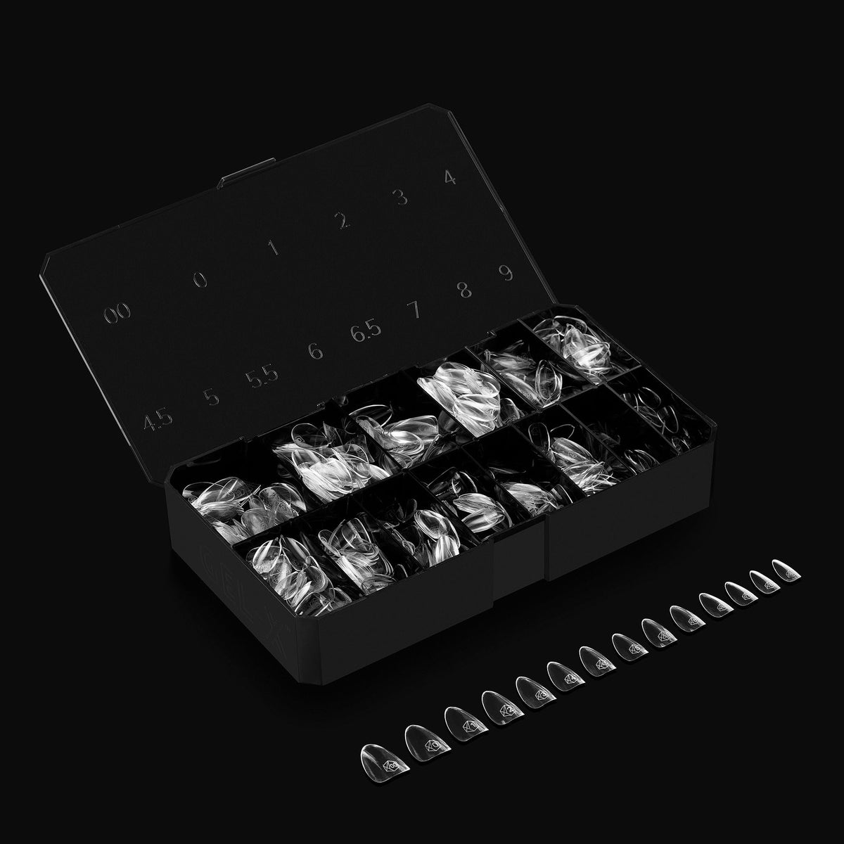 APRÉS layout of all 14 sizes and half sizes displaying selection advantages