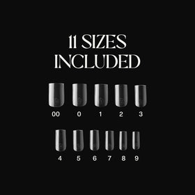 APRÉS size chart display with 11 sizes 00–9 for quick technician matching