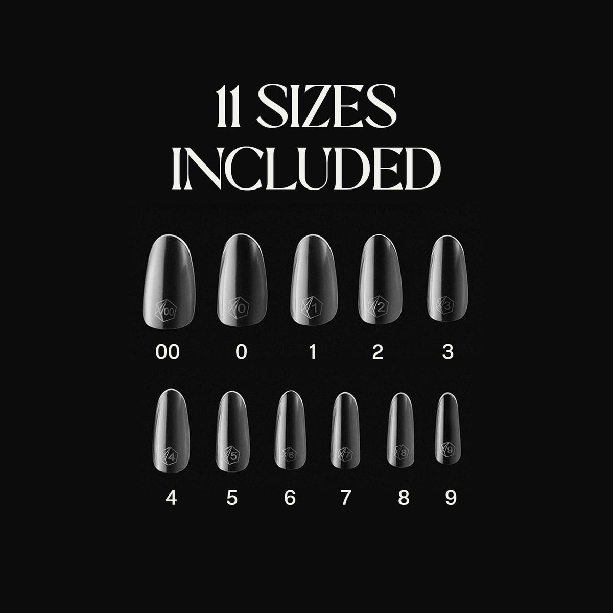 APRÉS closeup of organized tip sizes demonstrating quick size selection benefit