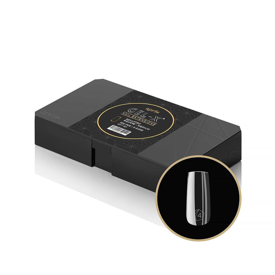 APRÉS box front packaging showing 500 Gel-X tips and brand for reliable supply