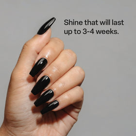 APRÉS top coat over chrome powder showcasing high-reflective mirror effect