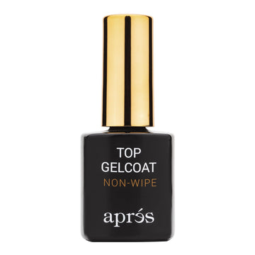 APRÉS front bottle showing label and glossy top coat for professional use
