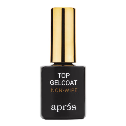APRÉS front bottle showing label and glossy top coat for professional use