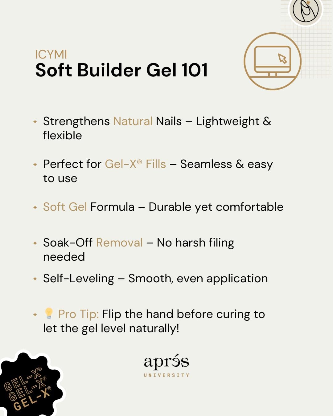 APRÉS soak-off demo with acetone pad showing easy removal benefit