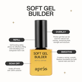APRÉS gel texture on brush showing self-leveling smoothness advantage