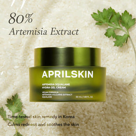 APRILSKIN gel cream spread on hand demonstrating fast absorption and non-greasy finish