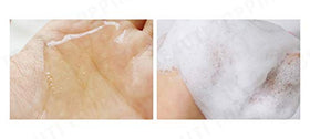 APRILSKIN cleanser in hand demonstrating size and hydrating formula benefit