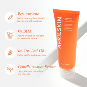 aprilskin Carrotene foam texture close-up showing airy lather that cleans without drying