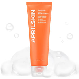 aprilskin Carrotene cleanser front packaging showing 120ml and pump, clear labeling benefit