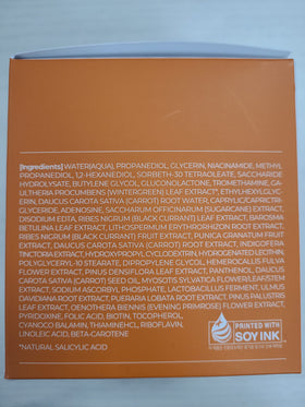 APRILSKIN ingredient label with carrot complex and exfoliant benefits