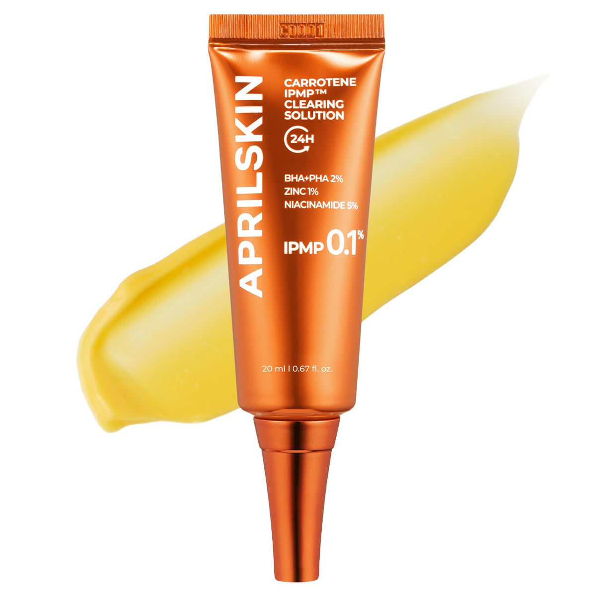 APRILSKIN tube front packaging showing product name and size, clear benefit