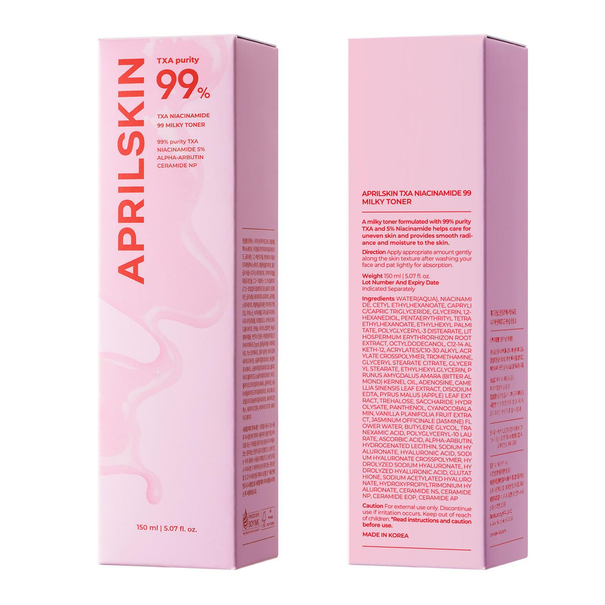 APRILSKIN before-and-after skin showing smoother glowing glass-skin benefit