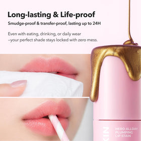 APRILSKIN close-up on lips showing visible plumping effect