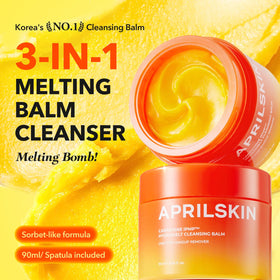 APRILSKIN open balm texture melting to oil for gentle cleansing