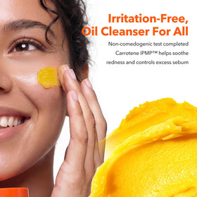 APRILSKIN emulsified balm on fingertip demonstrating easy rinse benefit