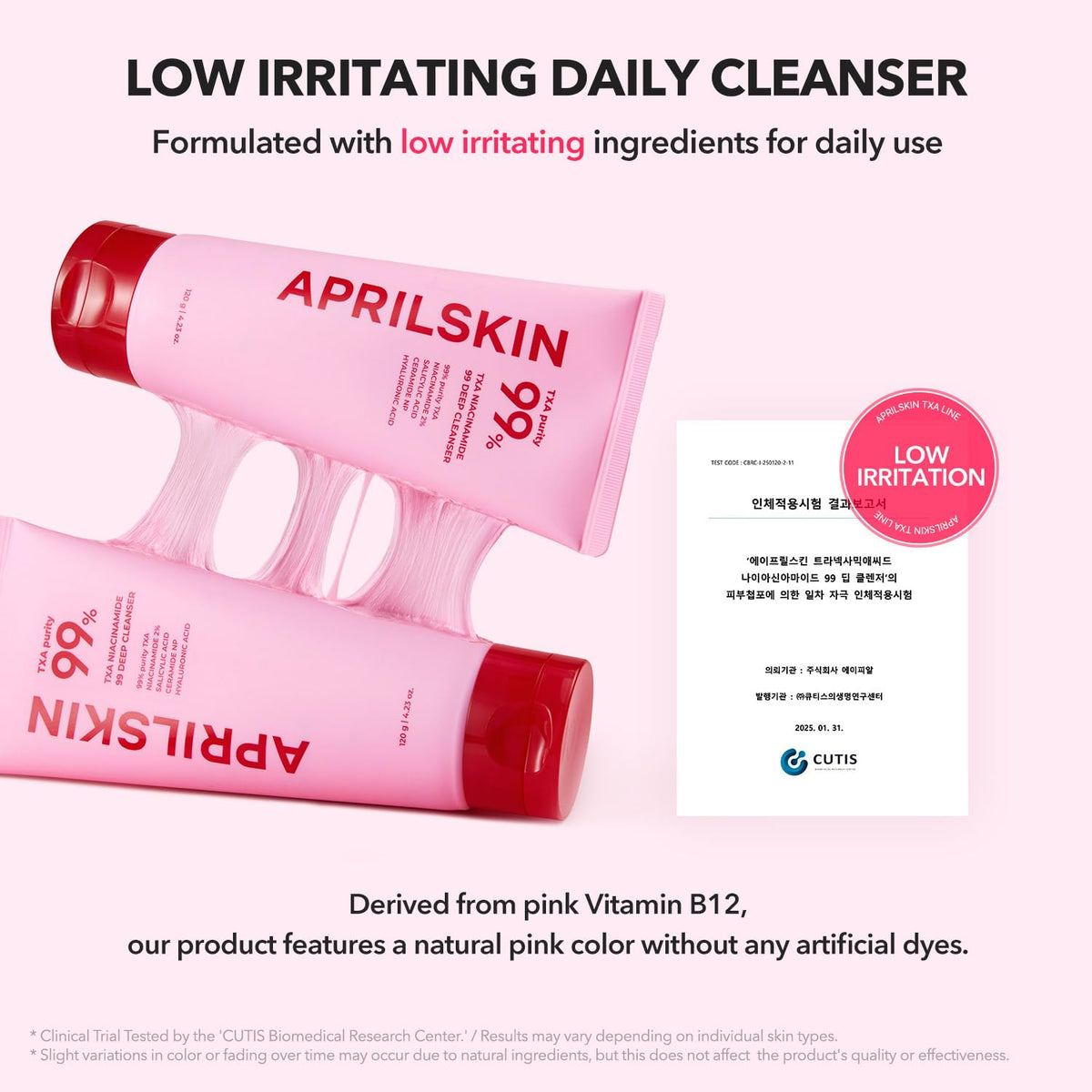 APRILSKIN removing makeup and SPF showing deep cleansing action