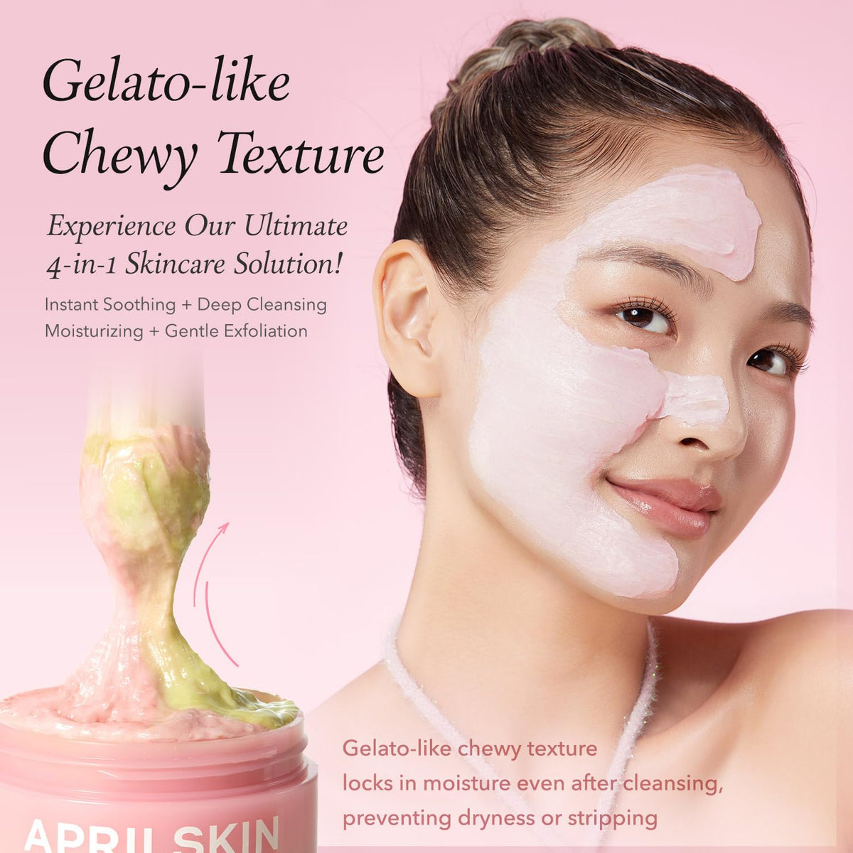 APRILSKIN before and after skin comparison illustrating improved surface texture