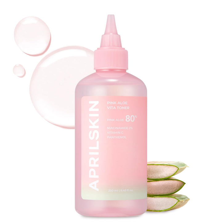 APRILSKIN product front packaging showing calming toner and benefits