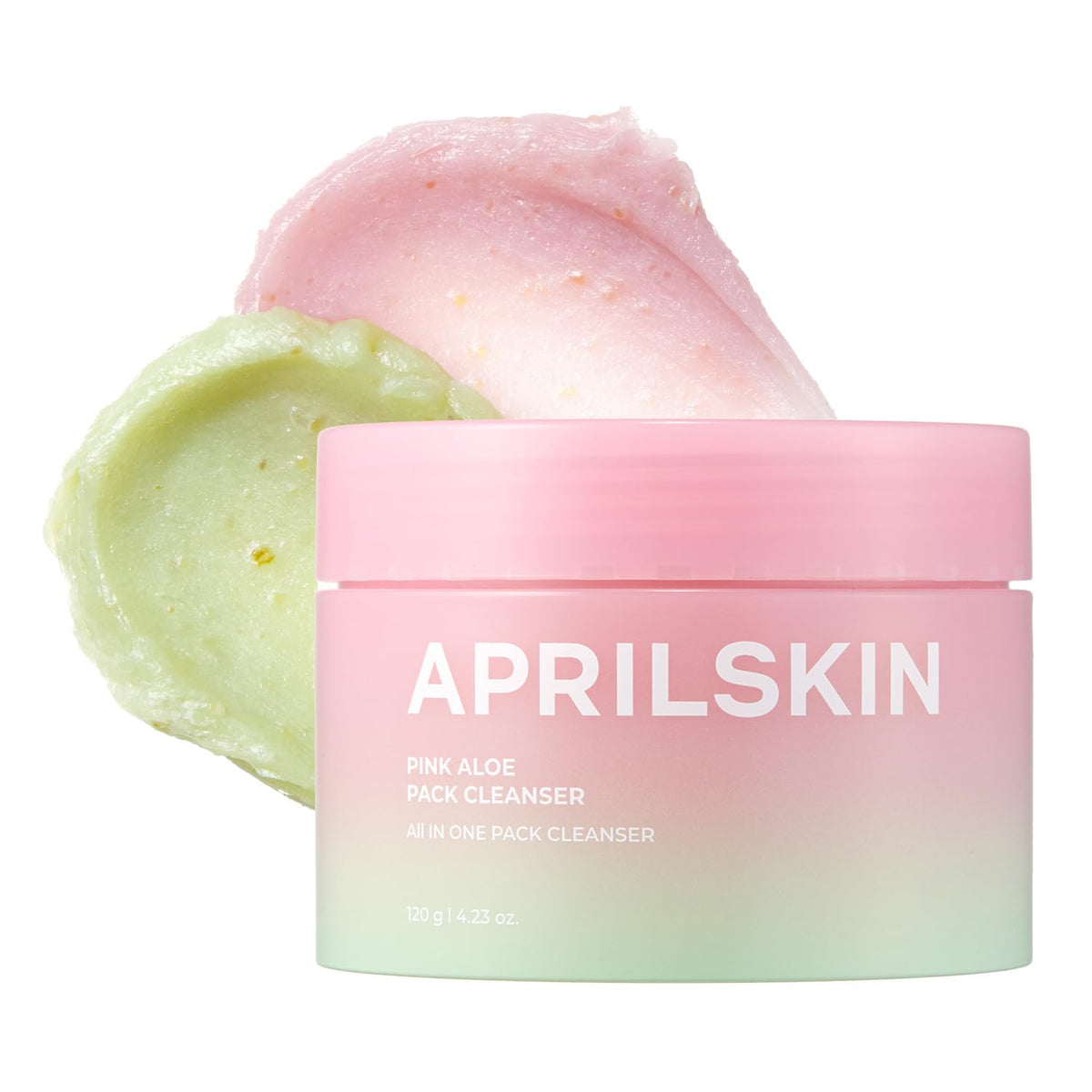 APRILSKIN front packaging showing cleanser and branding for clear identification