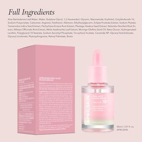 APRILSKIN product label and ingredients list highlighting gentle formula