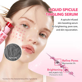 APRILSKIN dispensing a drop of serum from pump showing precise application benefit