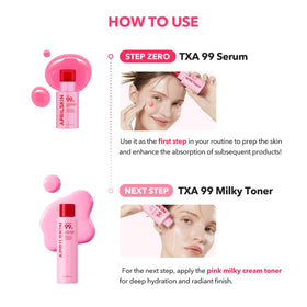APRILSKIN serum on hand illustrating thin, fast-absorbing texture benefit