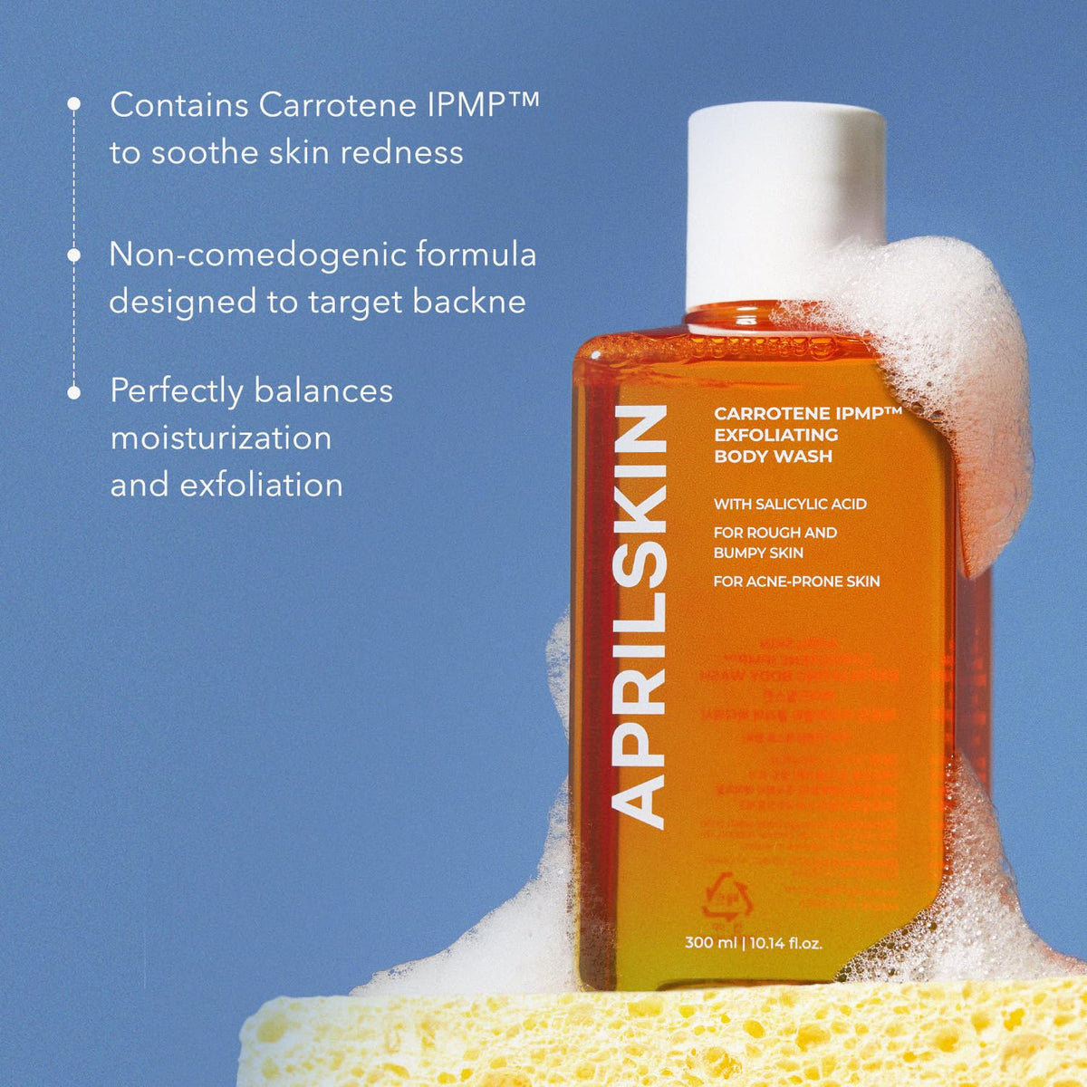 APRILSKIN foamy texture close-up demonstrating gentle lather and effective exfoliation