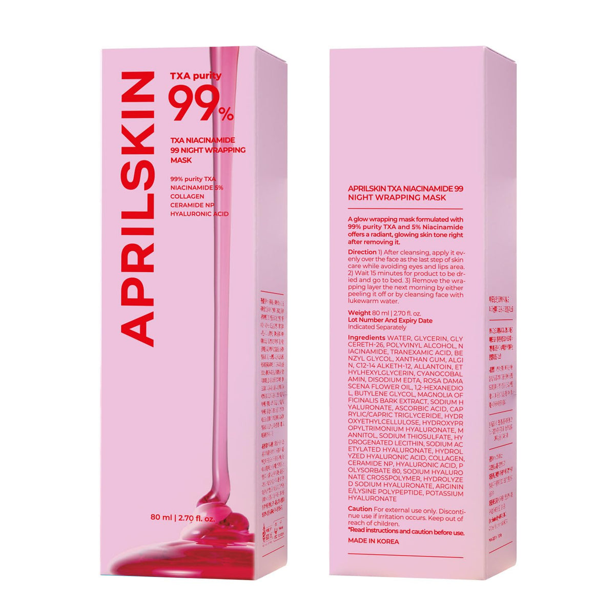APRILSKIN before-and-after texture comparison showing improved tone
