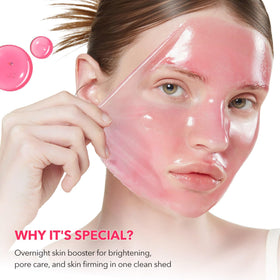 APRILSKIN mask applied on face demonstrating adherent overnight wrap