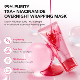 APRILSKIN texture close-up illustrating smooth spreadable overnight gel