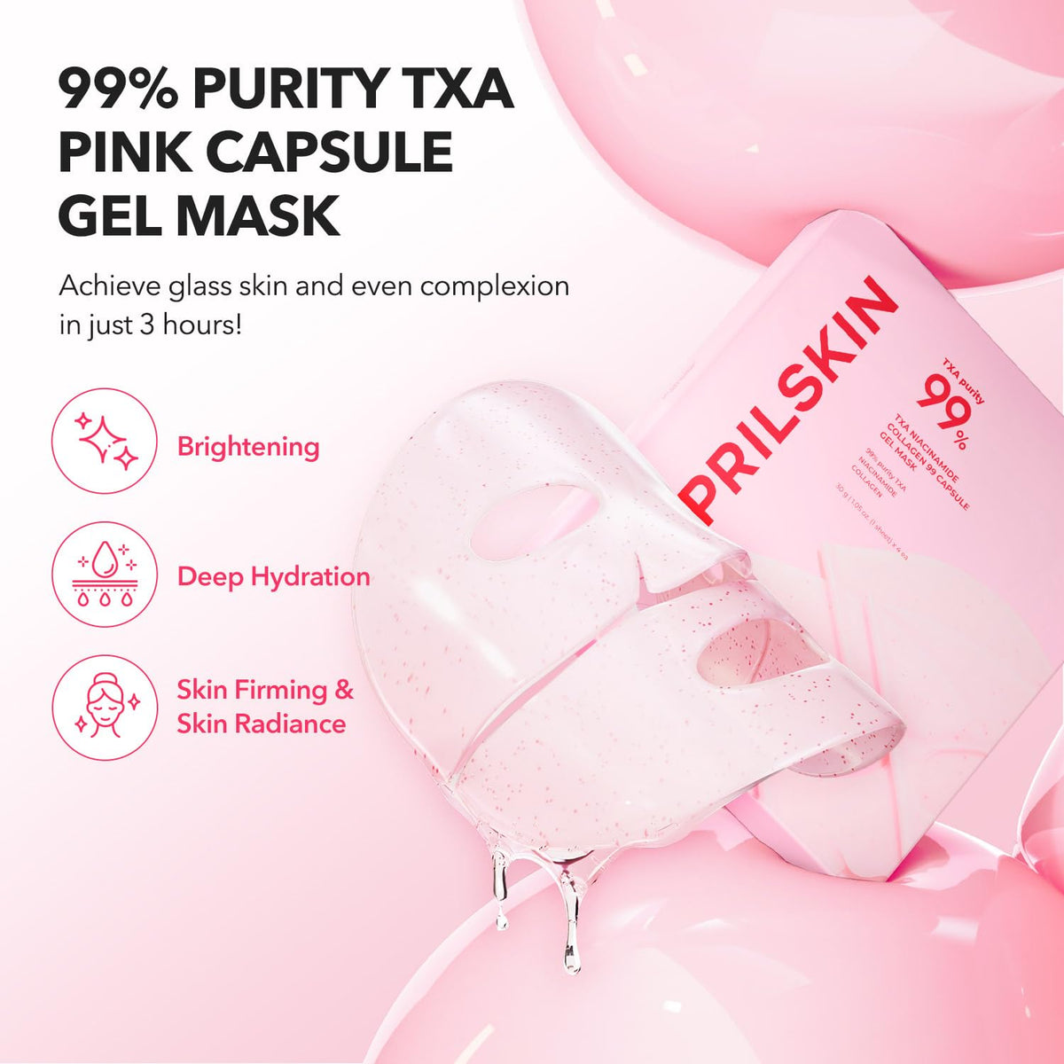 APRILSKIN open jar top view revealing pink capsule gel