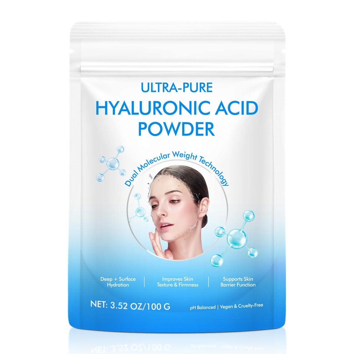 APUUFYQC front pouch showing powder packaging and product benefit of long-lasting value