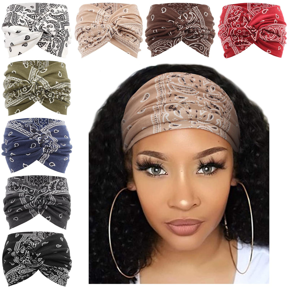 AQOKKA front view of eight headbands showing colors and packaging, clear selection benefit