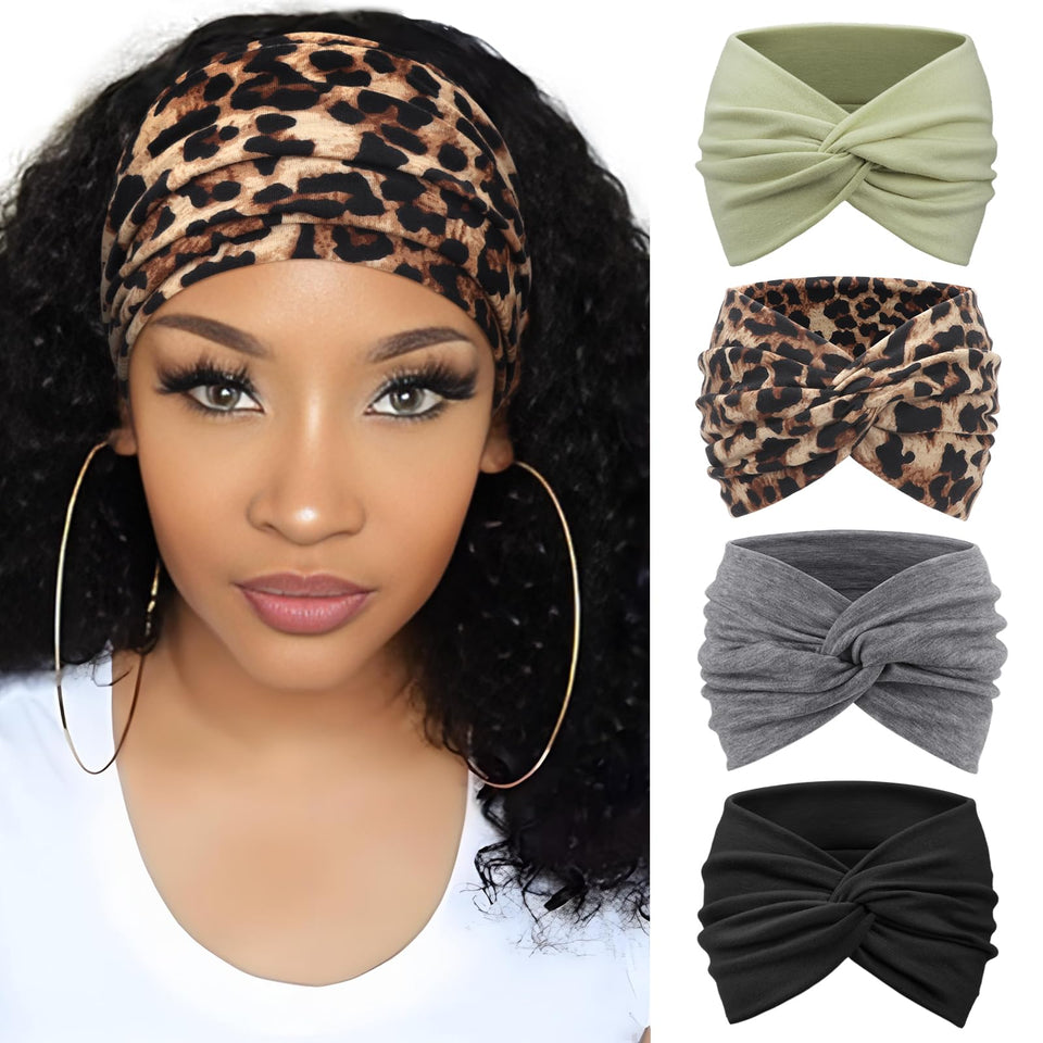 AQOKKA front view wide headband showing full forehead coverage and style