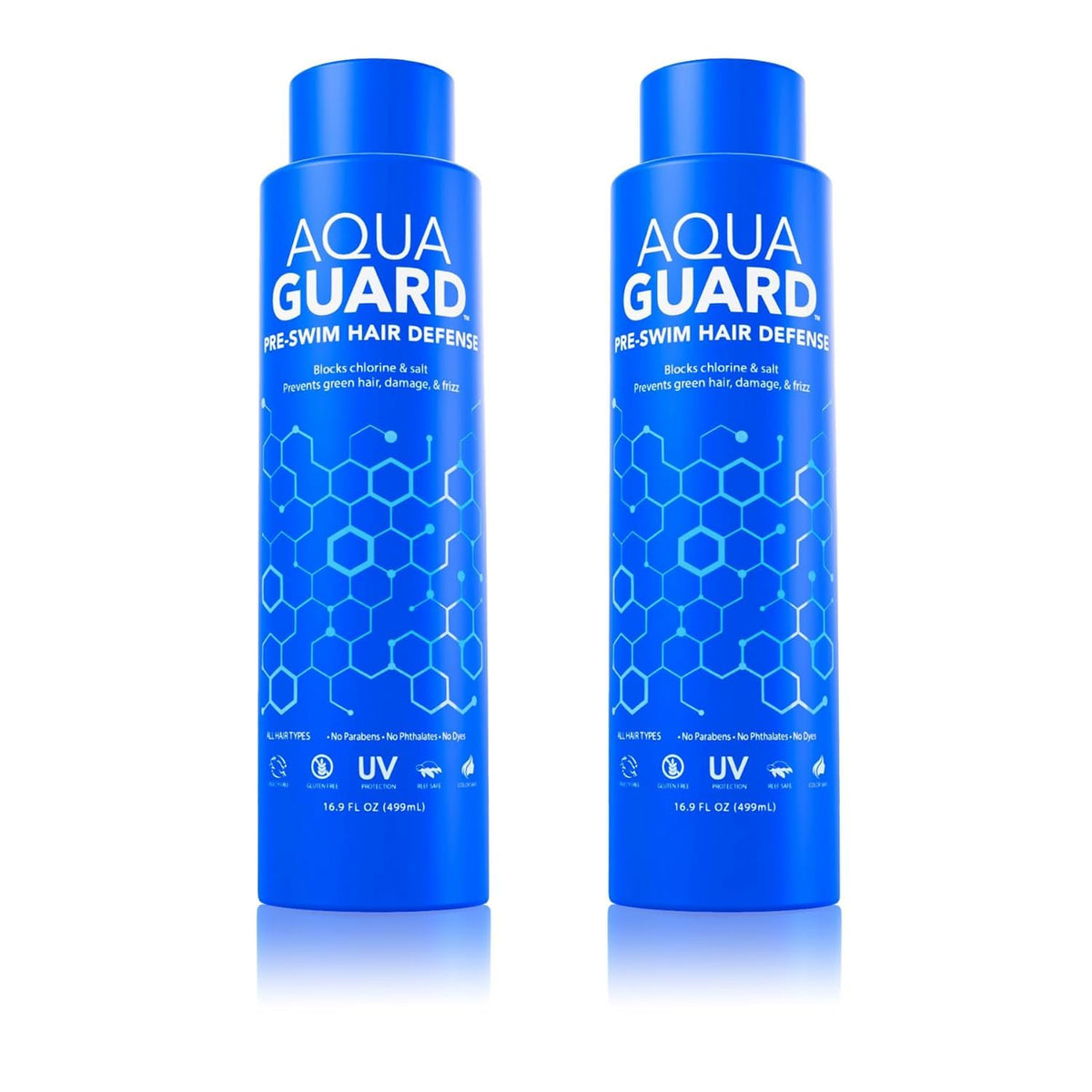 AQUA GUARD front bottle view showing product and family-size benefit