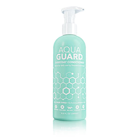 AQUA GUARD front packaging showing bottle and benefits for swimmers
