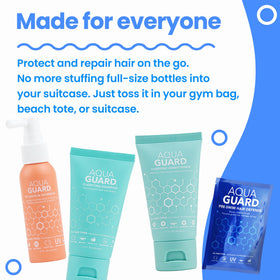 AQUA GUARD applied in hand before swimming to protect hair