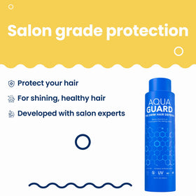 AQUA GUARD label close-up highlighting usage directions and key features
