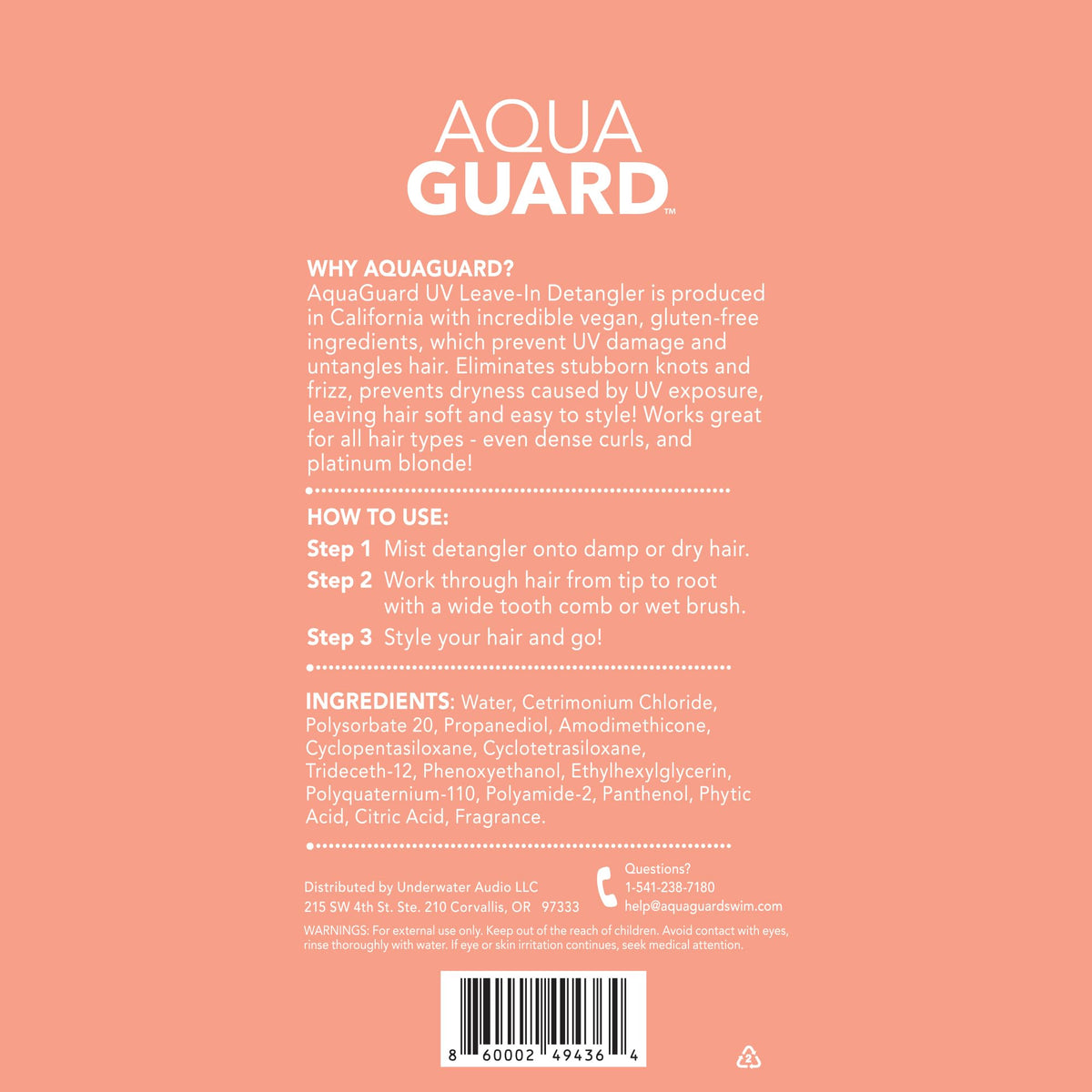 AQUA GUARD in a beach bag ready for post-swim hair care and UV protection