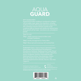 AQUA GUARD bottle beside pool in lifestyle shot promoting swim-ready hair