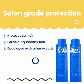 AQUA GUARD poolside lifestyle scene showing pre-swim routine benefits