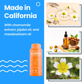 AQUA GUARD shampoo lathering on hair to remove chlorine