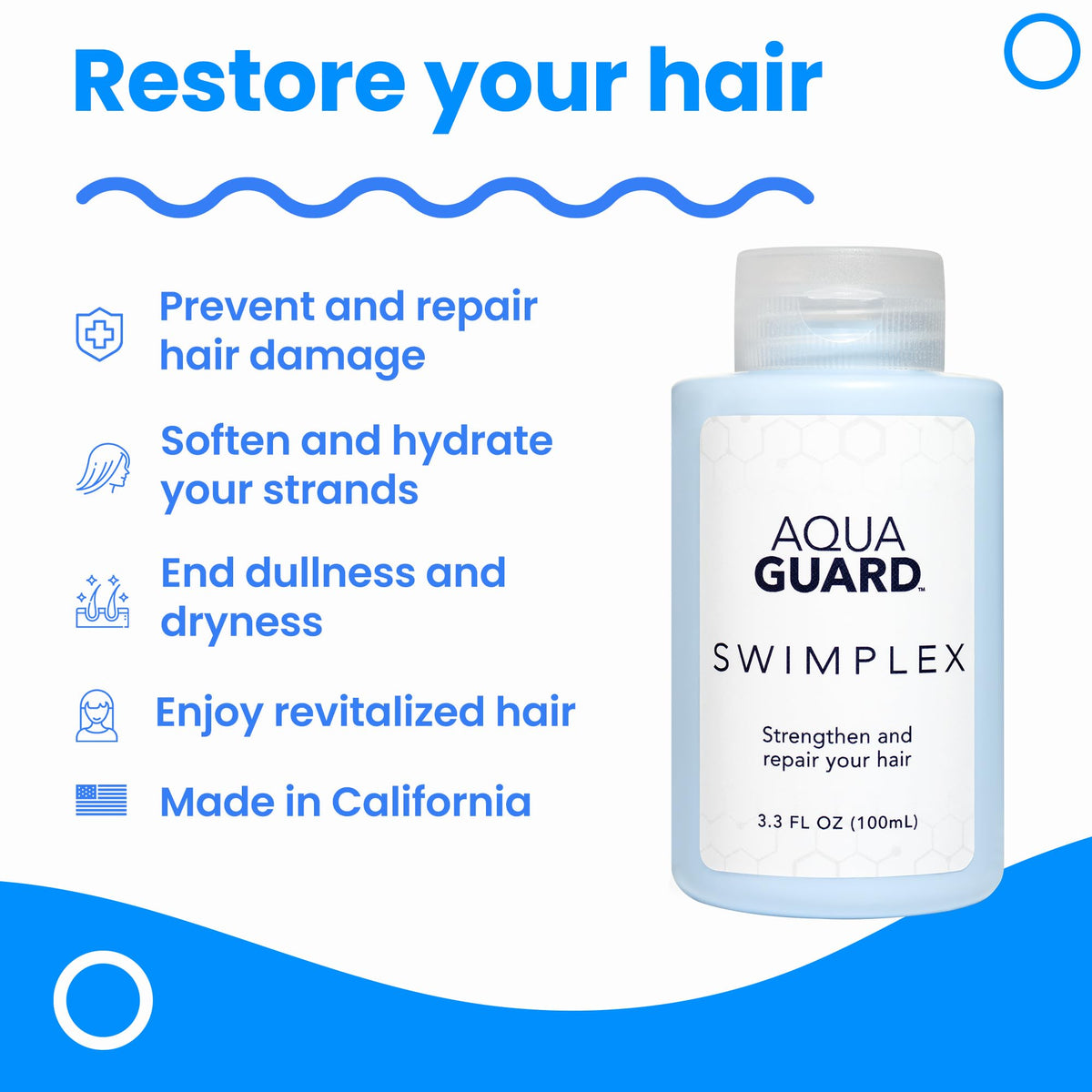 AQUA GUARD SwimPlex creamy texture close-up showing rich hydration for damaged hair