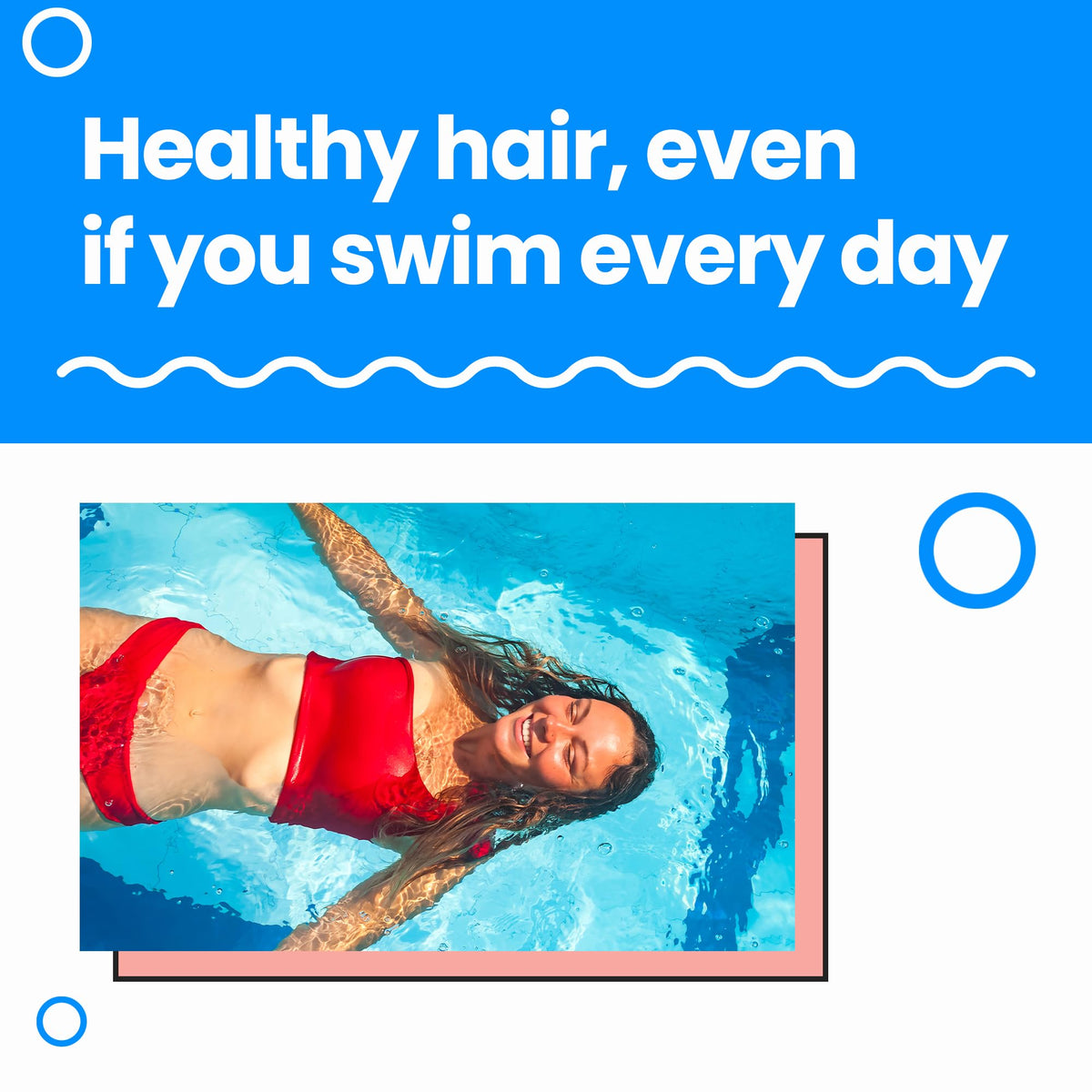 AQUA GUARD SwimPlex before and after hair comparison illustrating restored smoothness and shine